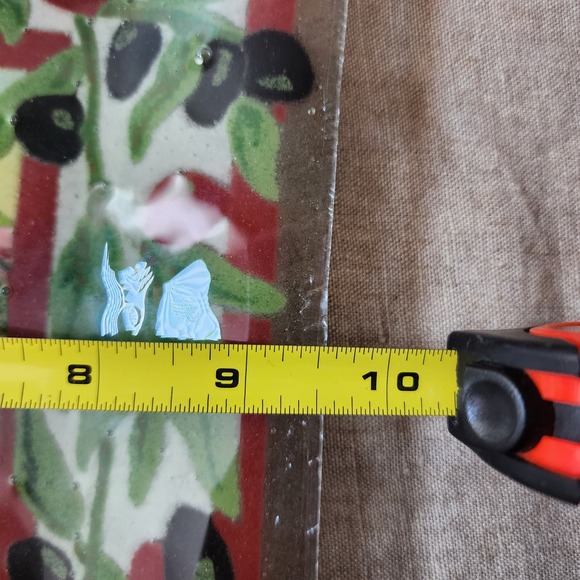 Peggy Karr Glass Fused Art Glass Tuscan Villa Winery Platter/Dish Artist Signed - Picture 8 of 8